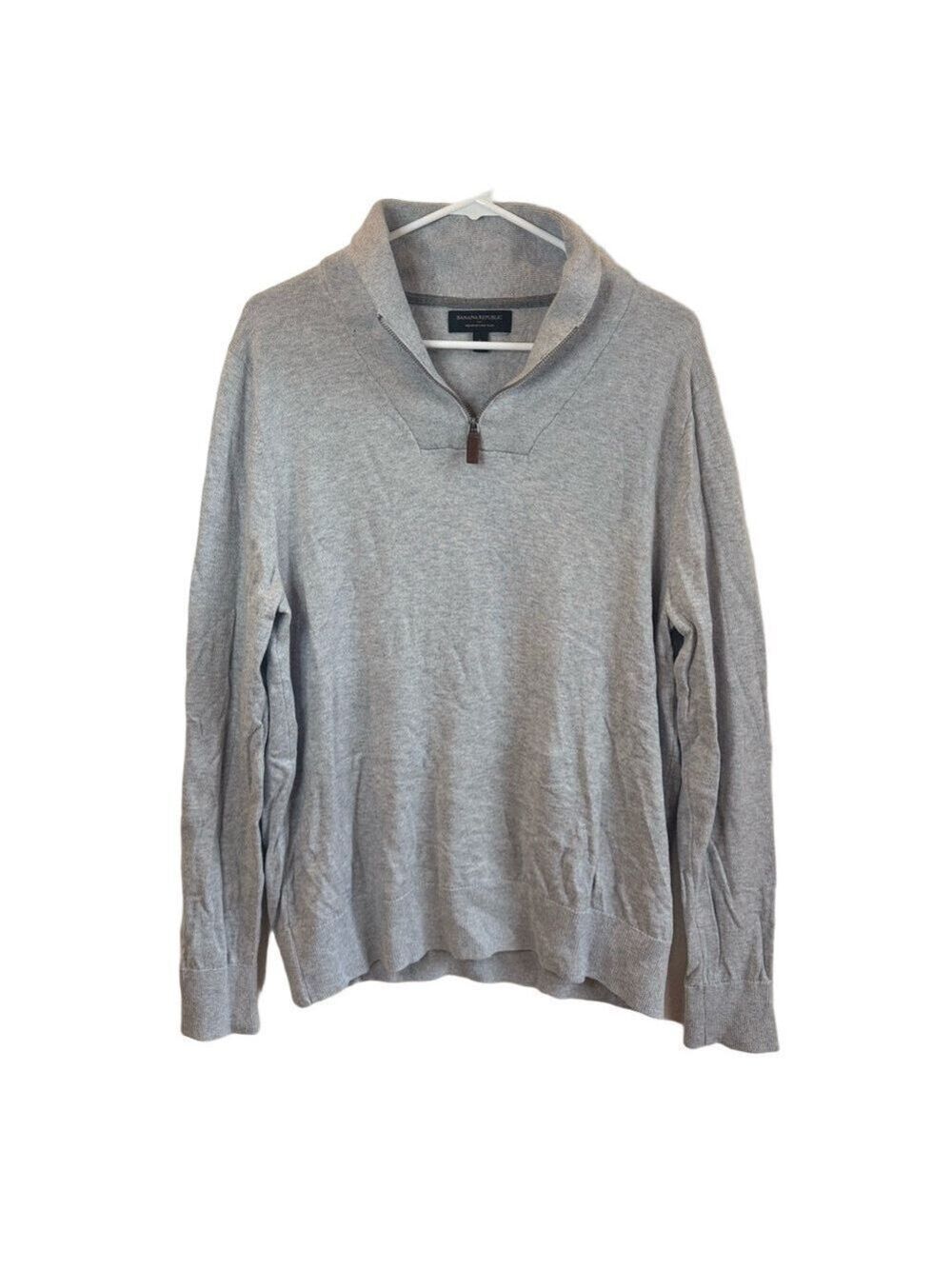 BANANA REPUBLIC Cashmere & Silk Quarter Zip Pullover Sweater